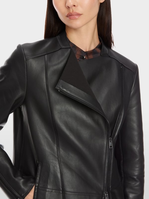 Marc Cain Lange Lederjacke mit Zipp Schlussverkauf