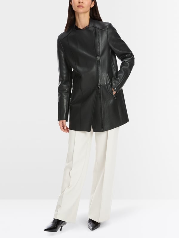 Marc Cain Lange Lederjacke mit Zipp Schlussverkauf