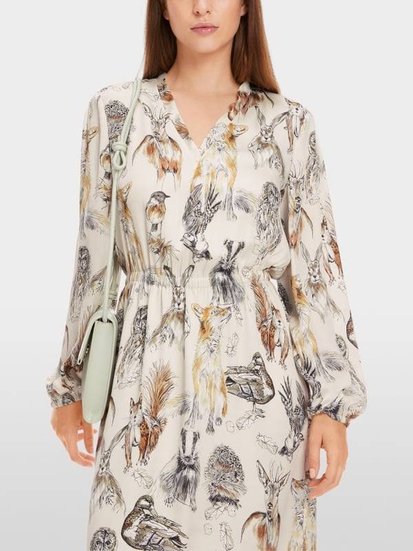 Marc Cain Tailliertes Minikleid mit Print Günstiger Verkauf