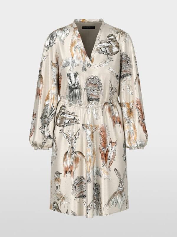 Marc Cain Tailliertes Minikleid mit Print Günstiger Verkauf