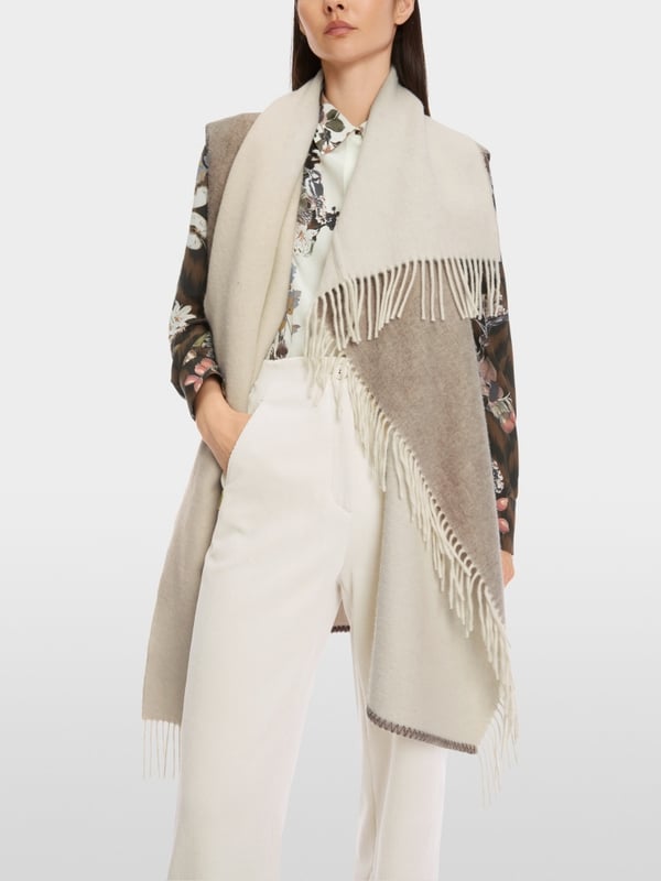 Marc Cain Lange Wickelweste mit Schal Outlet