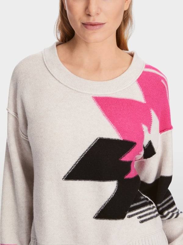 Marc Cain Sweater aus Wollmix mit Kaschmir Nur noch ein Tag übrig