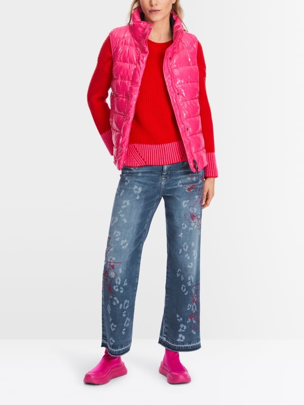 Marc Cain Glänzende Steppweste mit Stehkragen Black Friday Preise