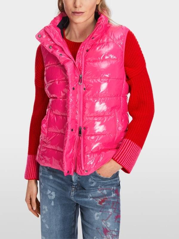 Marc Cain Glänzende Steppweste mit Stehkragen Black Friday Preise