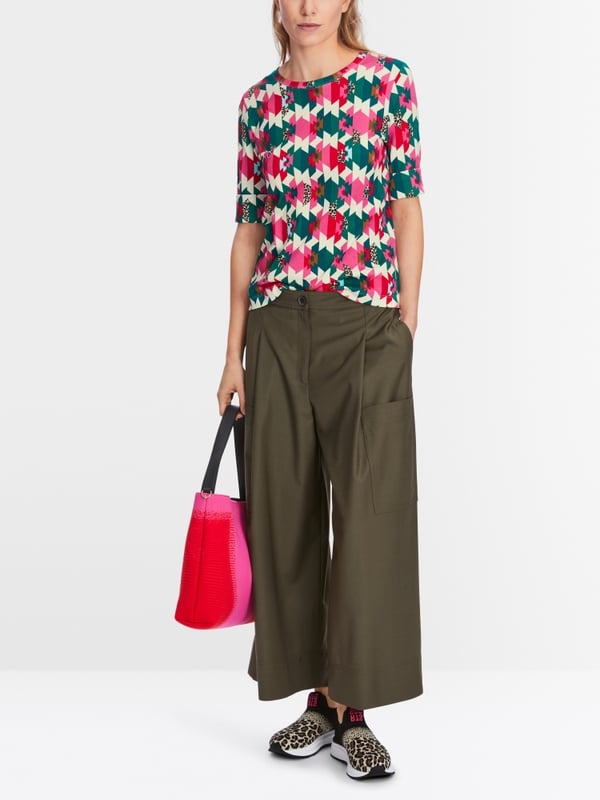 Marc Cain T-Shirt in Baumwoll-Ripp im Angebot