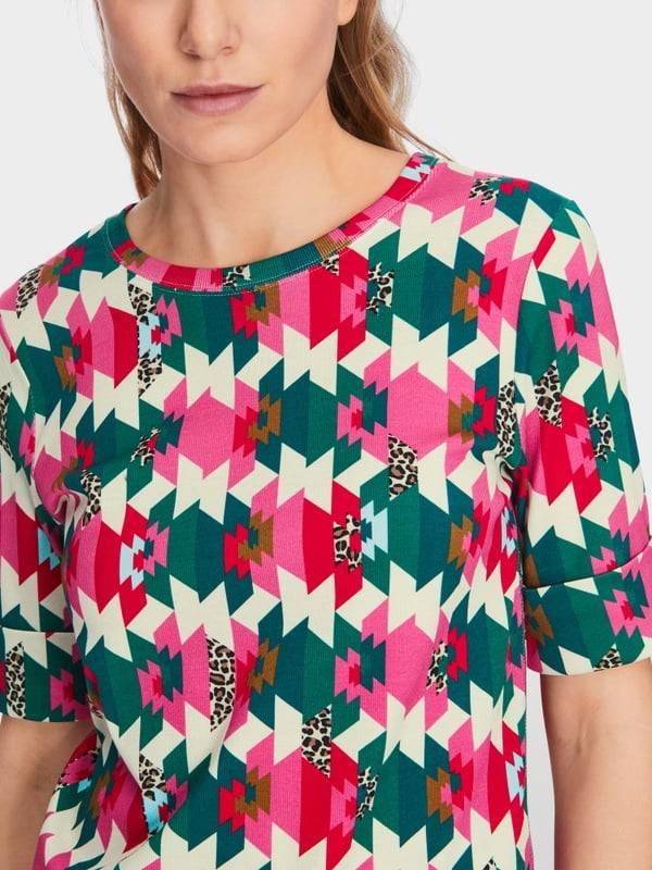 Marc Cain T-Shirt in Baumwoll-Ripp im Angebot