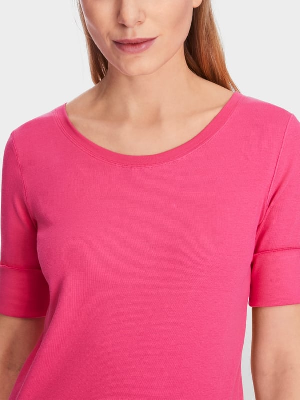 Marc Cain Baumwoll-T-Shirt mit 3/4-Ärmel Saisonschlussverkauf