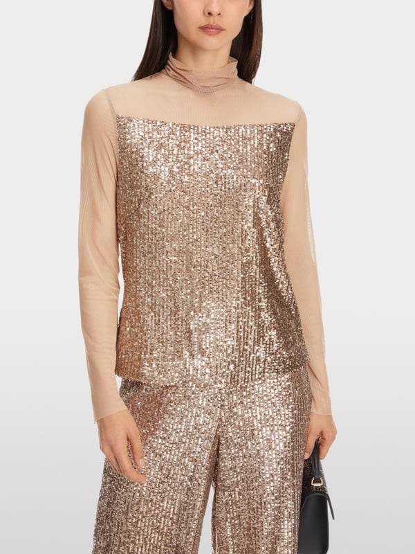 Marc Cain Schlupf-Bluse mit Pailletten Top Angebot