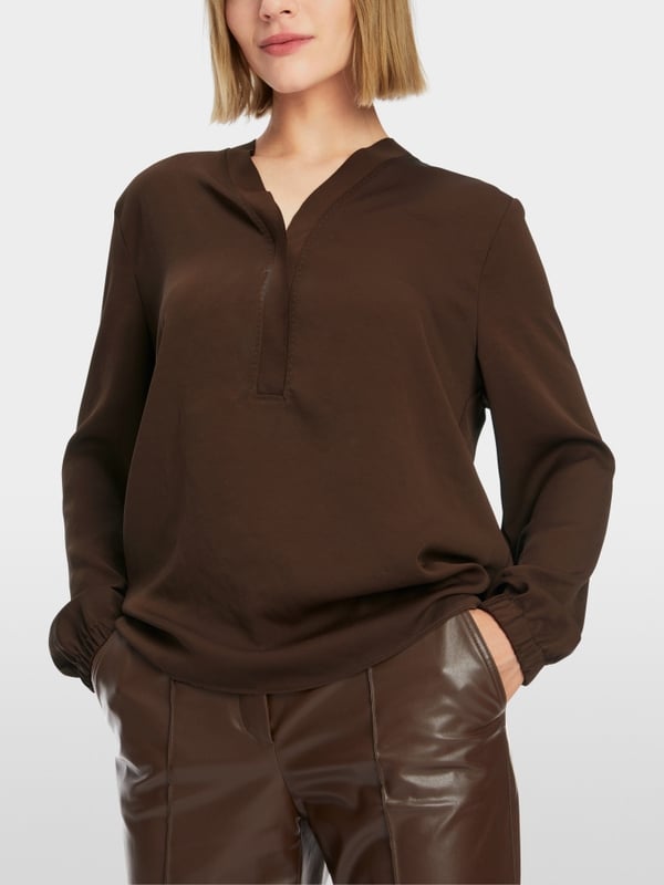 Marc Cain V-Neck-Bluse "Rethink Together" Räumungsverkauf