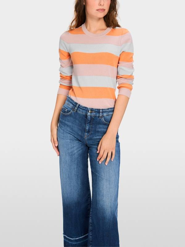 Marc Cain Gestreifter Sweater Knitted in Germany Kostenloser Versand international