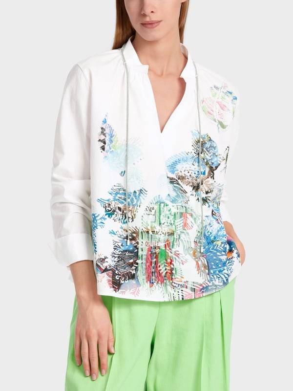 Marc Cain Bluse mit Print und Applikationen Exklusivangebot
