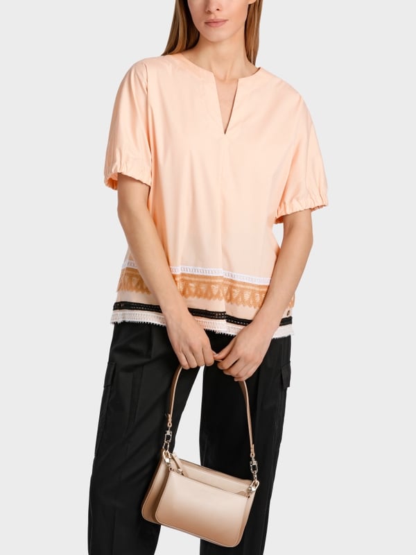 Marc Cain Weite Bluse mit Spitzendetails Lagerräumung
