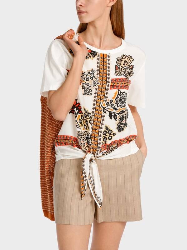 Marc Cain Bluse in Materialmix Top Angebot