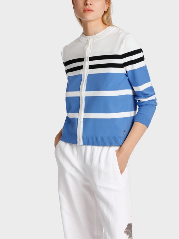 Marc Cain Gestreifter "Rethink Together" Cardigan Neueste Stile
