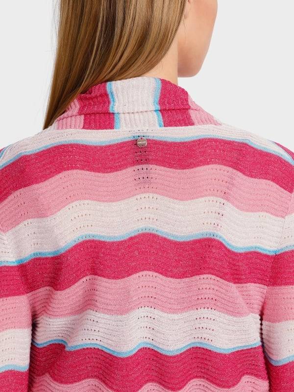 Marc Cain Gestreifter Cardigan im Wellenmuster Riesige Rabatte