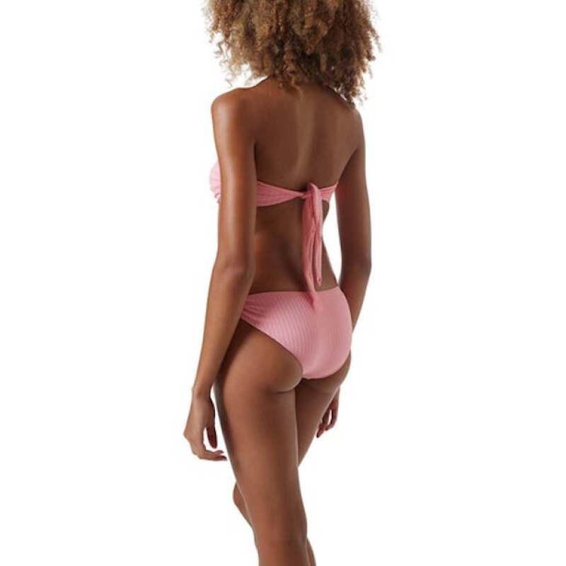 BIKINIS Evita Padded Bandeau Bikini Blush Ribbed Meist gekauft