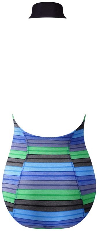 SALE Lisa Marie Streifen Badeanzug Navy Green Letzte 2 Tage