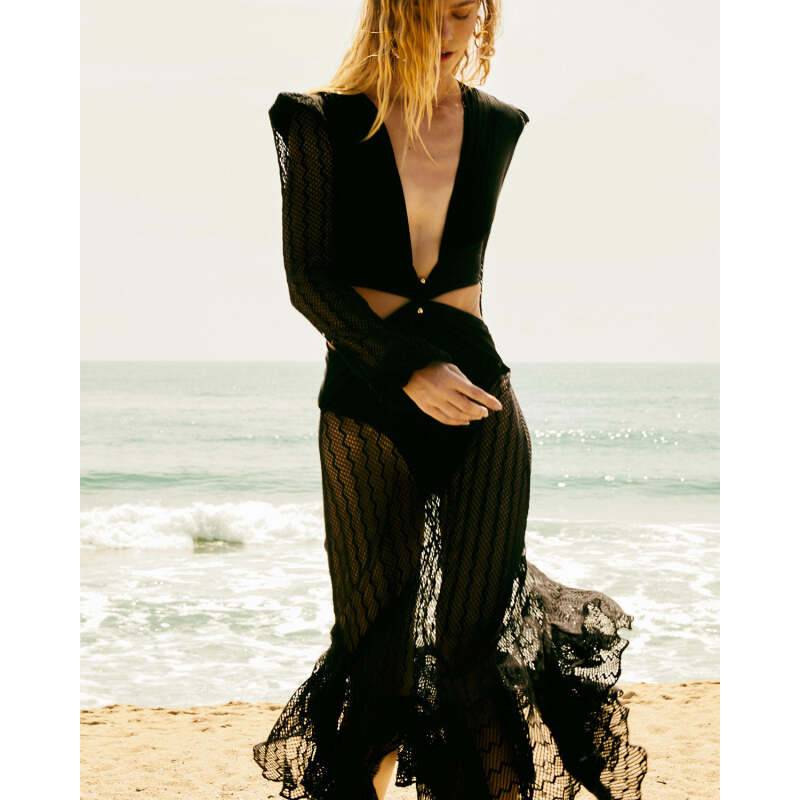 NEUHEITEN Cut-Out Kleid Schwarz Schlussverkauf
