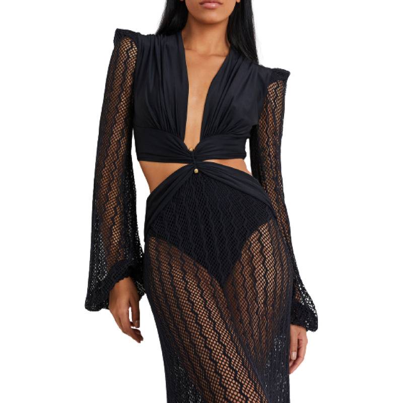 NEUHEITEN Cut-Out Kleid Schwarz Schlussverkauf