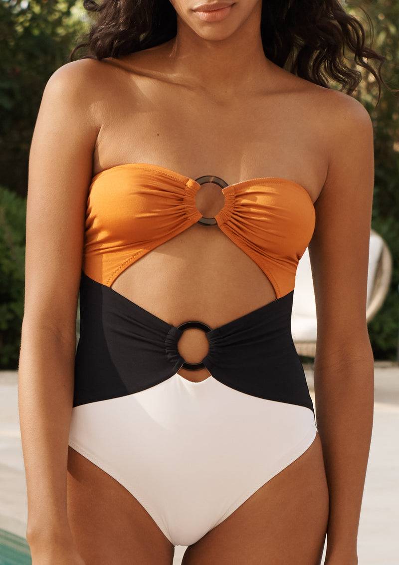 NEUHEITEN Rao Badeanzug Amber/Black/Creme Hotsell