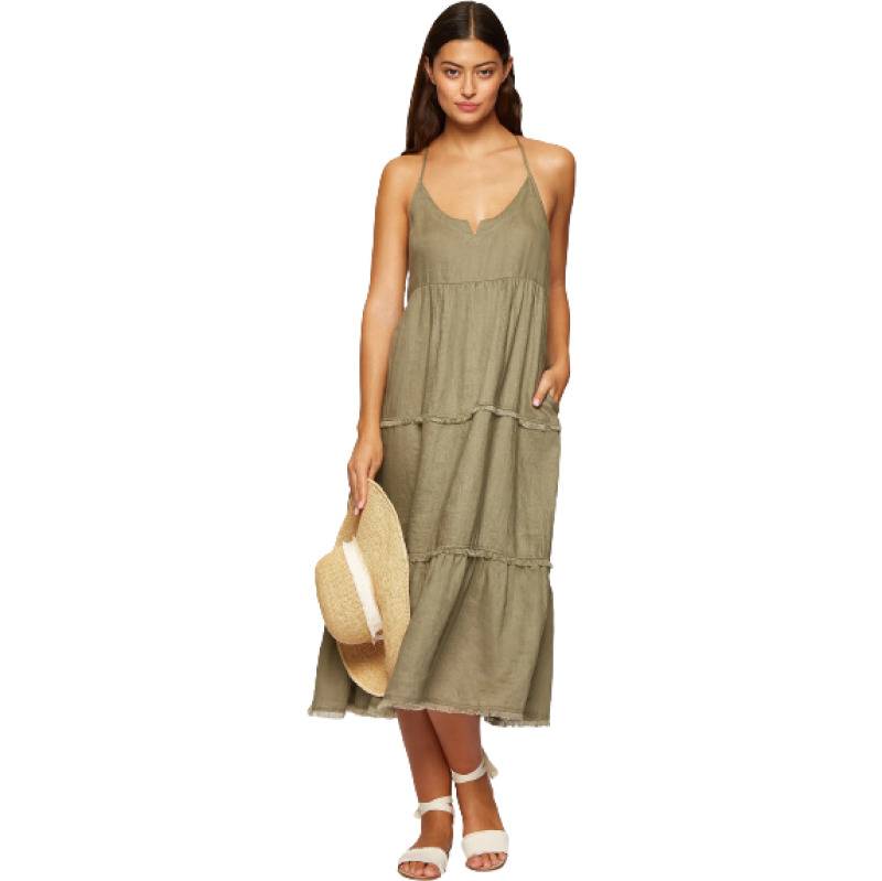 NEUHEITEN Gestuftes Kleid Olive Hotsell