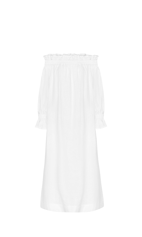 NEUHEITEN Spalla Maxikleid Weiß Fabrikverkauf