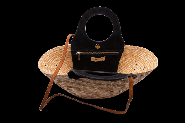 ACCESSOIRES Mini Tote Natur/Schwarz Hotsell