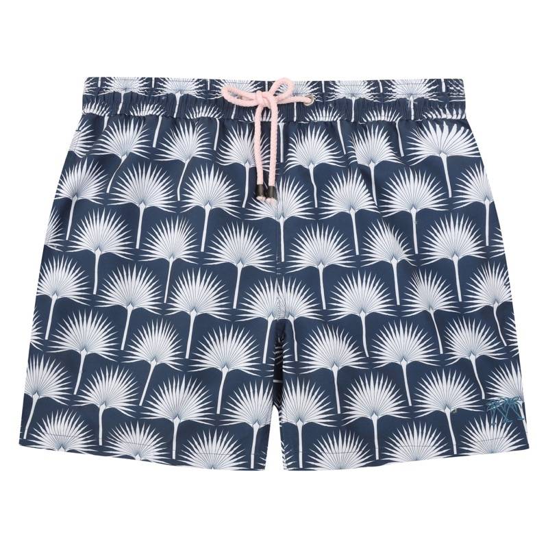 HERREN Badehose Palme in dunkelblau