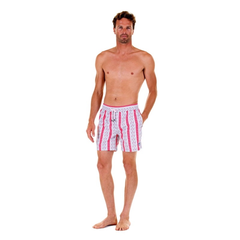 HERREN Badehose mit Streifen in rot Räumungsverkauf
