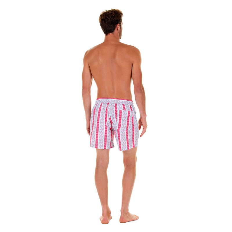 HERREN Badehose mit Streifen in rot Räumungsverkauf