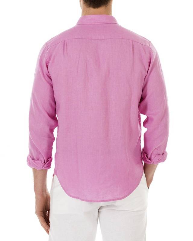 HERREN Leinenhemd in rosa Meist gekauft
