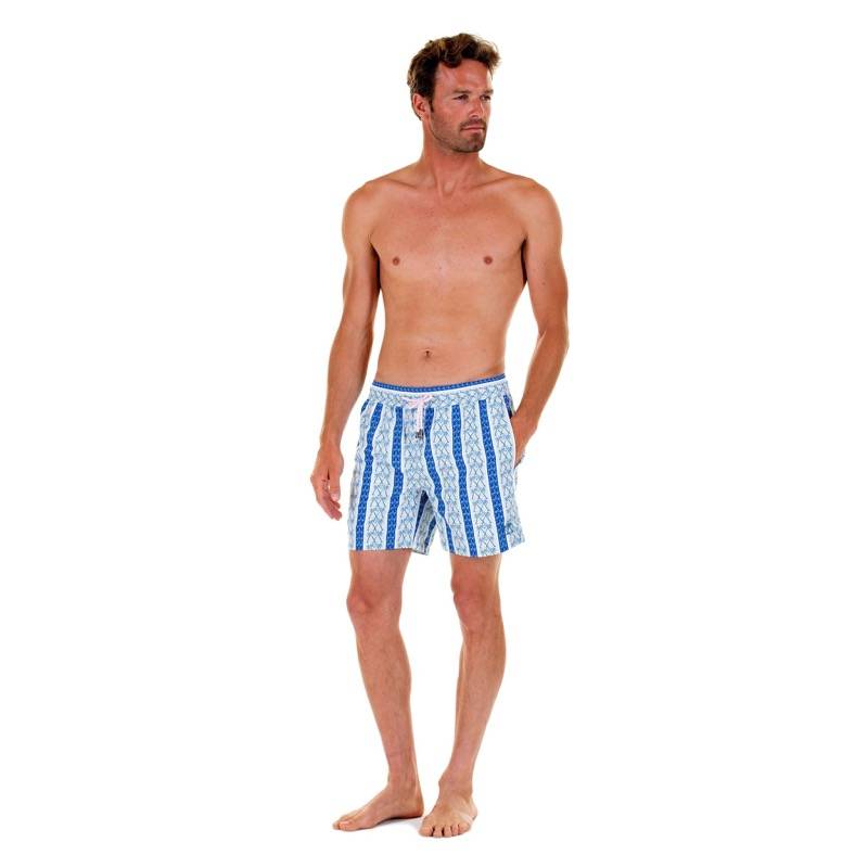 HERREN Badehose mit Streifen in blau Online