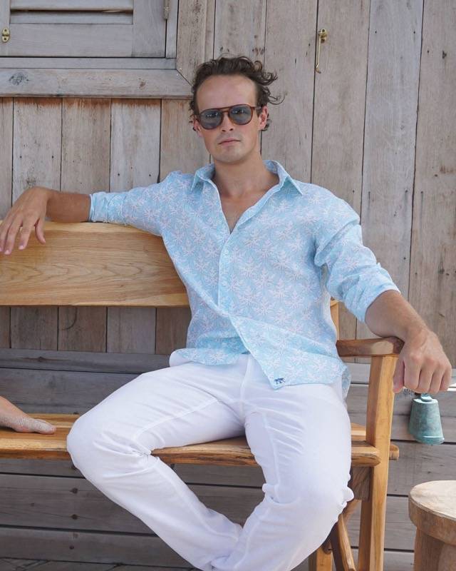 HERREN Leinenhemd Papaya grau Outlet