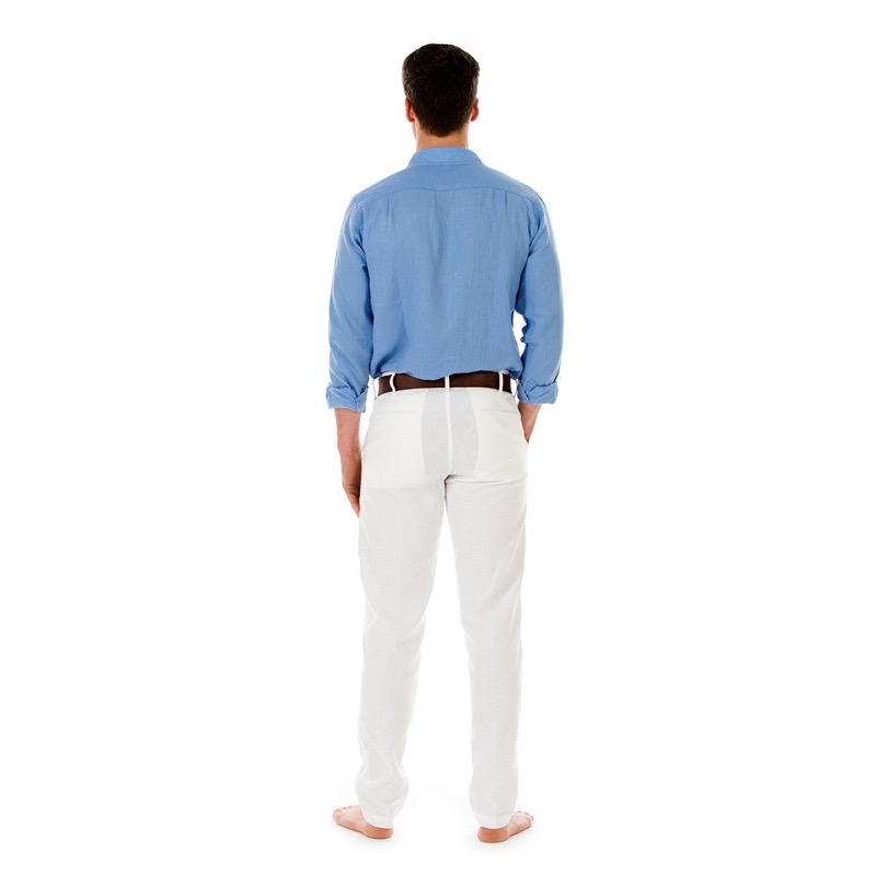 HERREN Leinenhose in weiß im Angebot