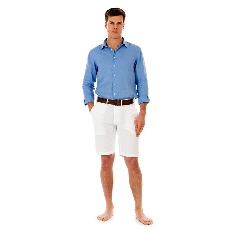 HERREN Leinen Short weiß Günstiger Verkauf