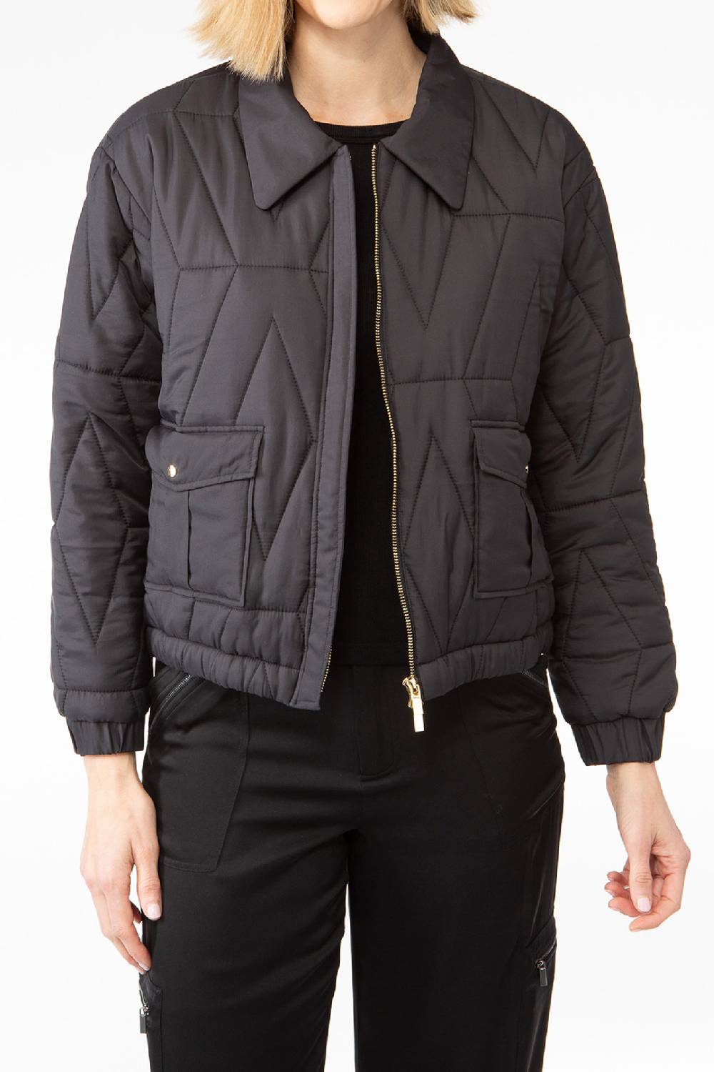 IVI GmbH PUFFER NYLON Jacke mit Signature Steppung schwarz Schlussverkauf