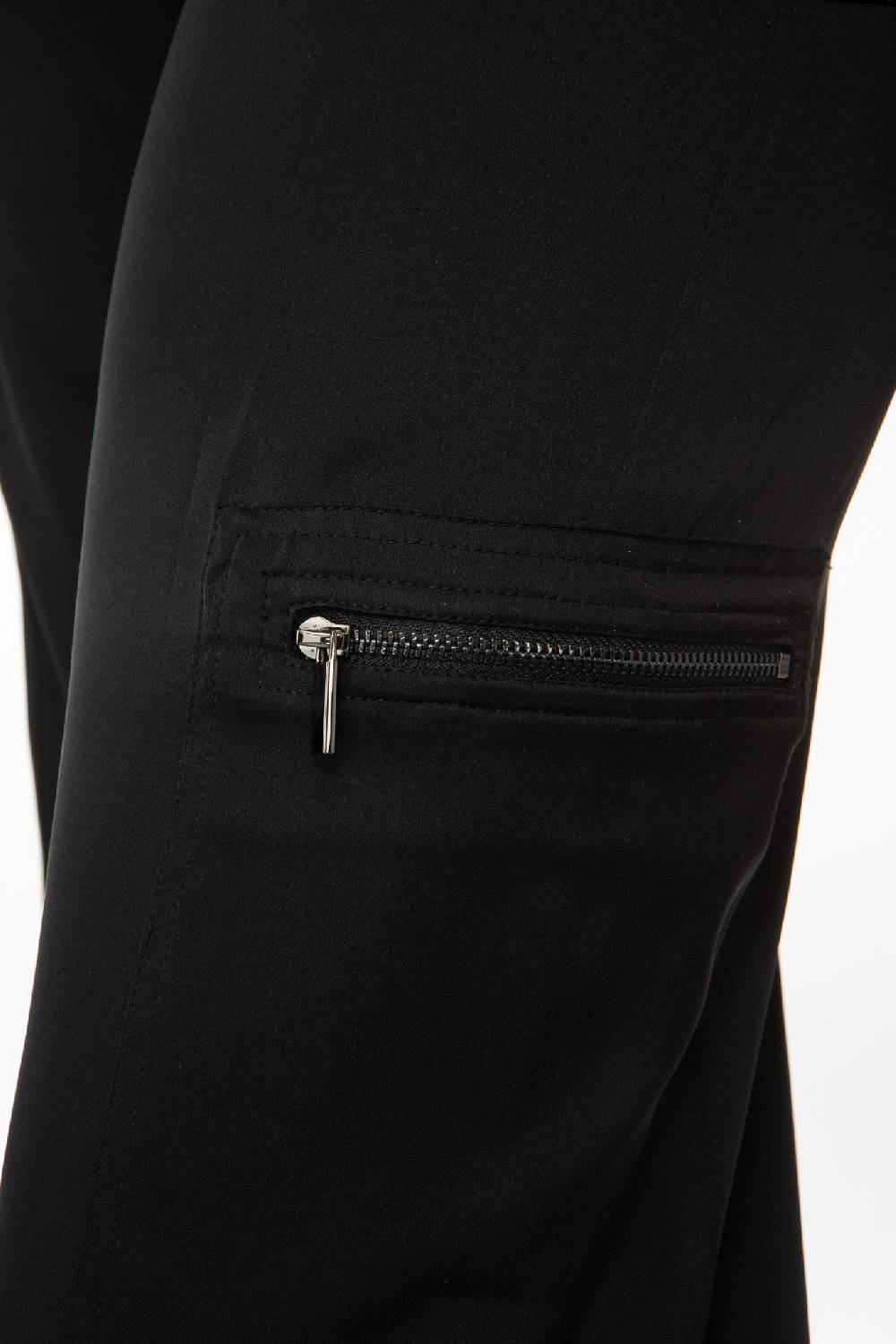 IVI GmbH SOLID SILK Seidenhose mit Cargo-Details schwarz Blitzverkäufe