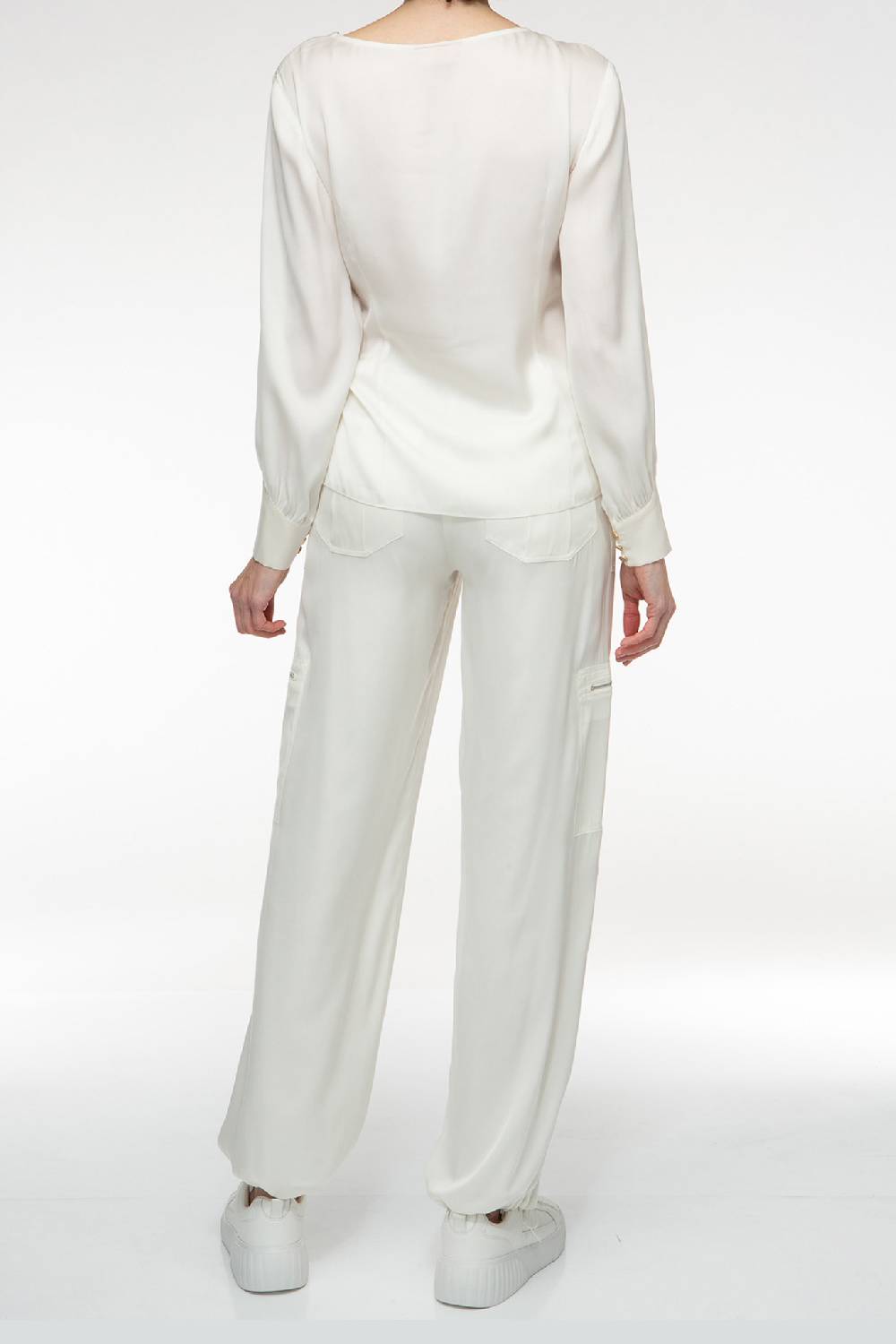 IVI GmbH SOLID SILK Seidenbluse mit Cut-Out Detail weiß Online