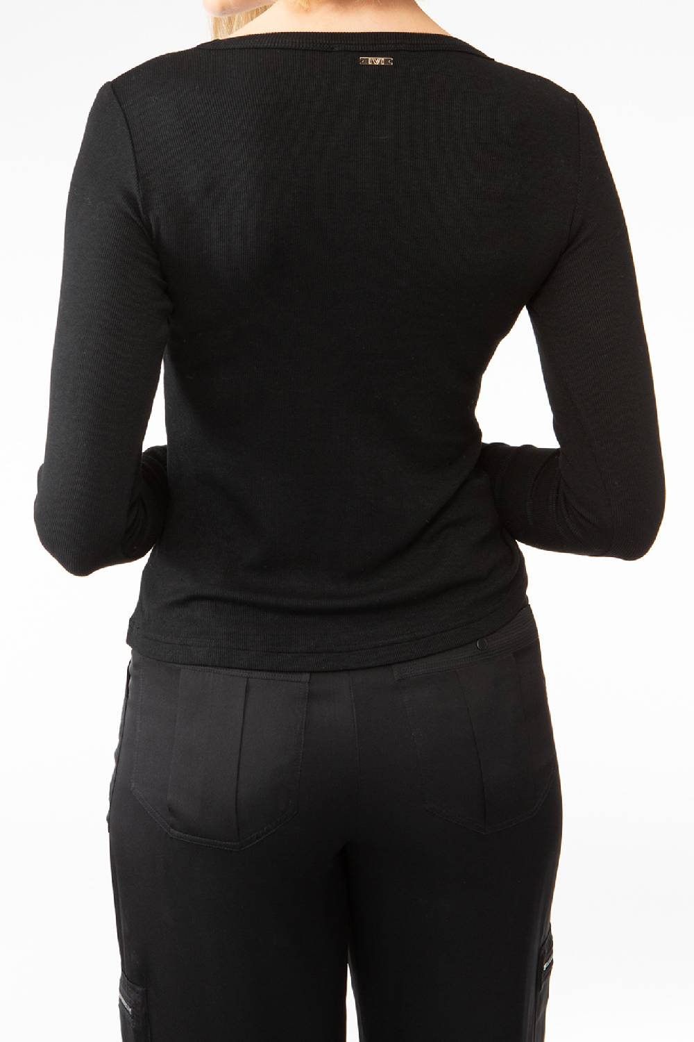 IVI GmbH ESSENTIAL Langarmshirt mit hohem Rundhalsausschnitt schwarz Outlet