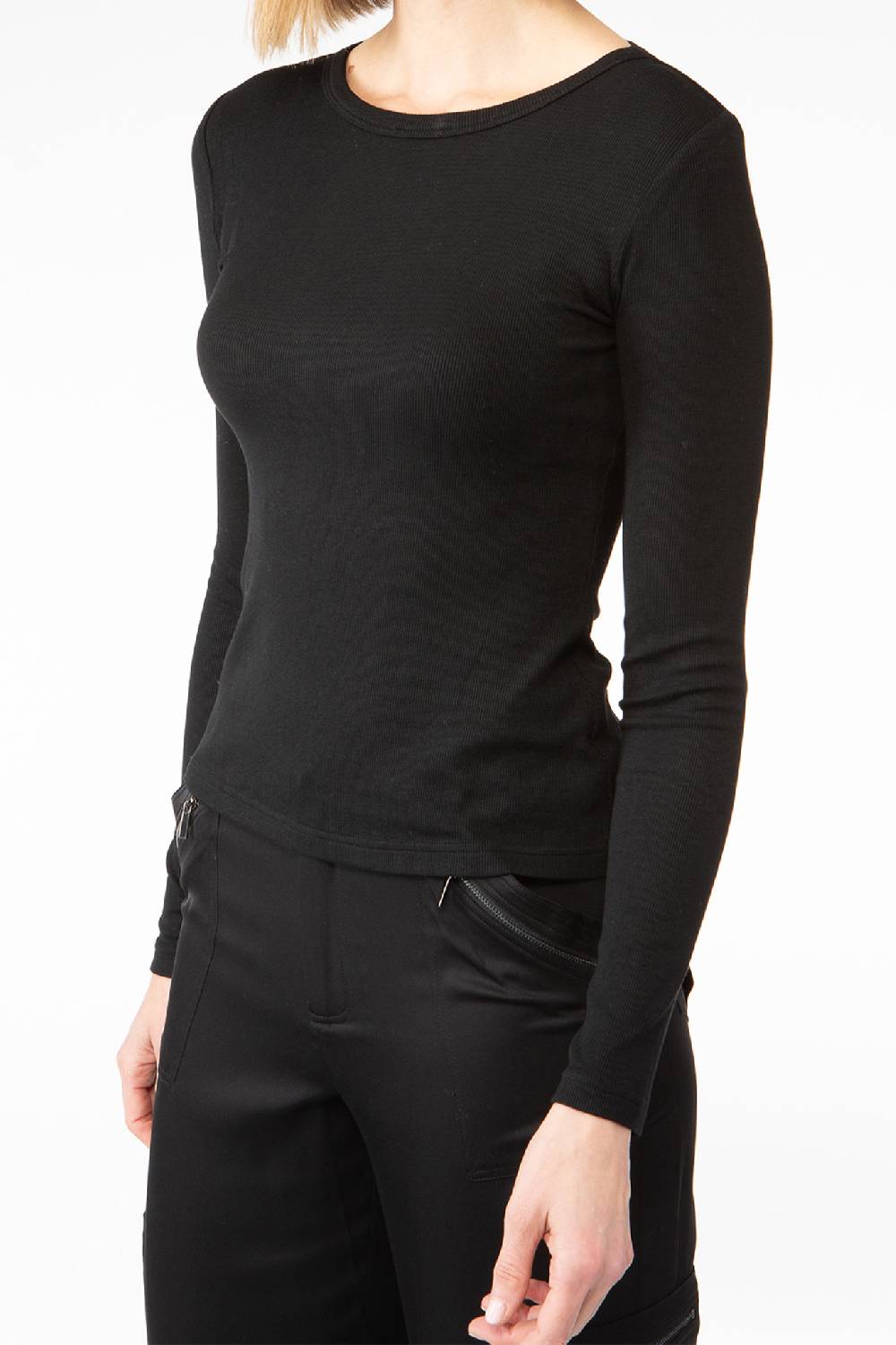 IVI GmbH ESSENTIAL Langarmshirt mit hohem Rundhalsausschnitt schwarz Outlet
