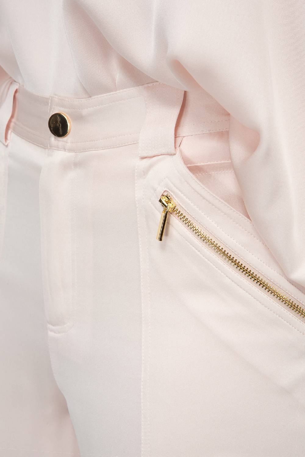 IVI GmbH SOLID SILK Seidenhose mit Cargo-Details rosé Verkauf