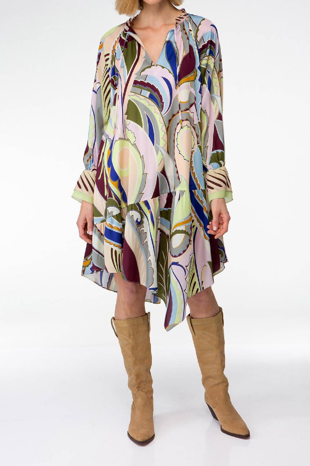 IVI GmbH LAS VEGAS Seidenkleid mit asymmetrischem Saum Hotsell