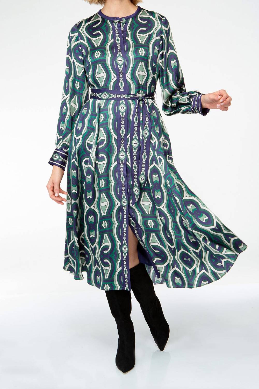 IVI GmbH GRACE Midi Kleid mit Print grün im Angebot