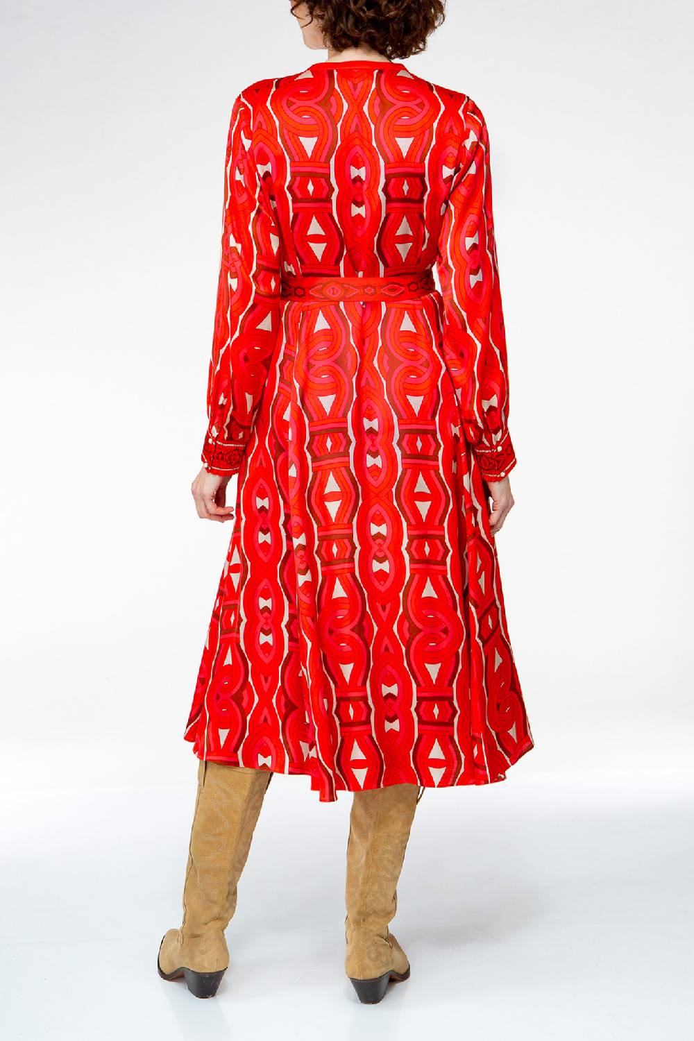 IVI GmbH GRACE Midi Kleid mit Print rot Günstiger Verkauf
