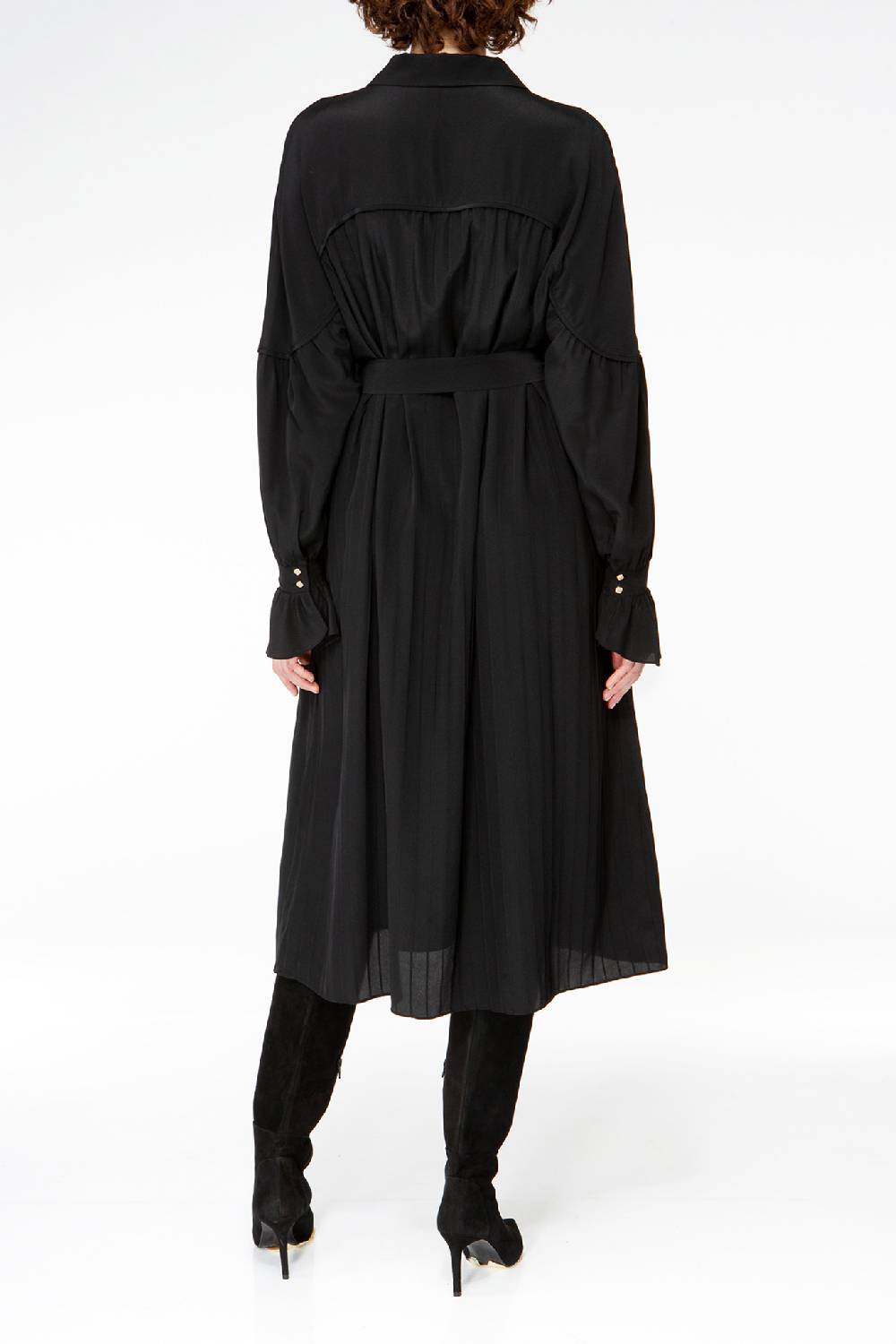 IVI GmbH FANCY Plissé Kleid aus Seiden-Georgette schwarz Auslauf