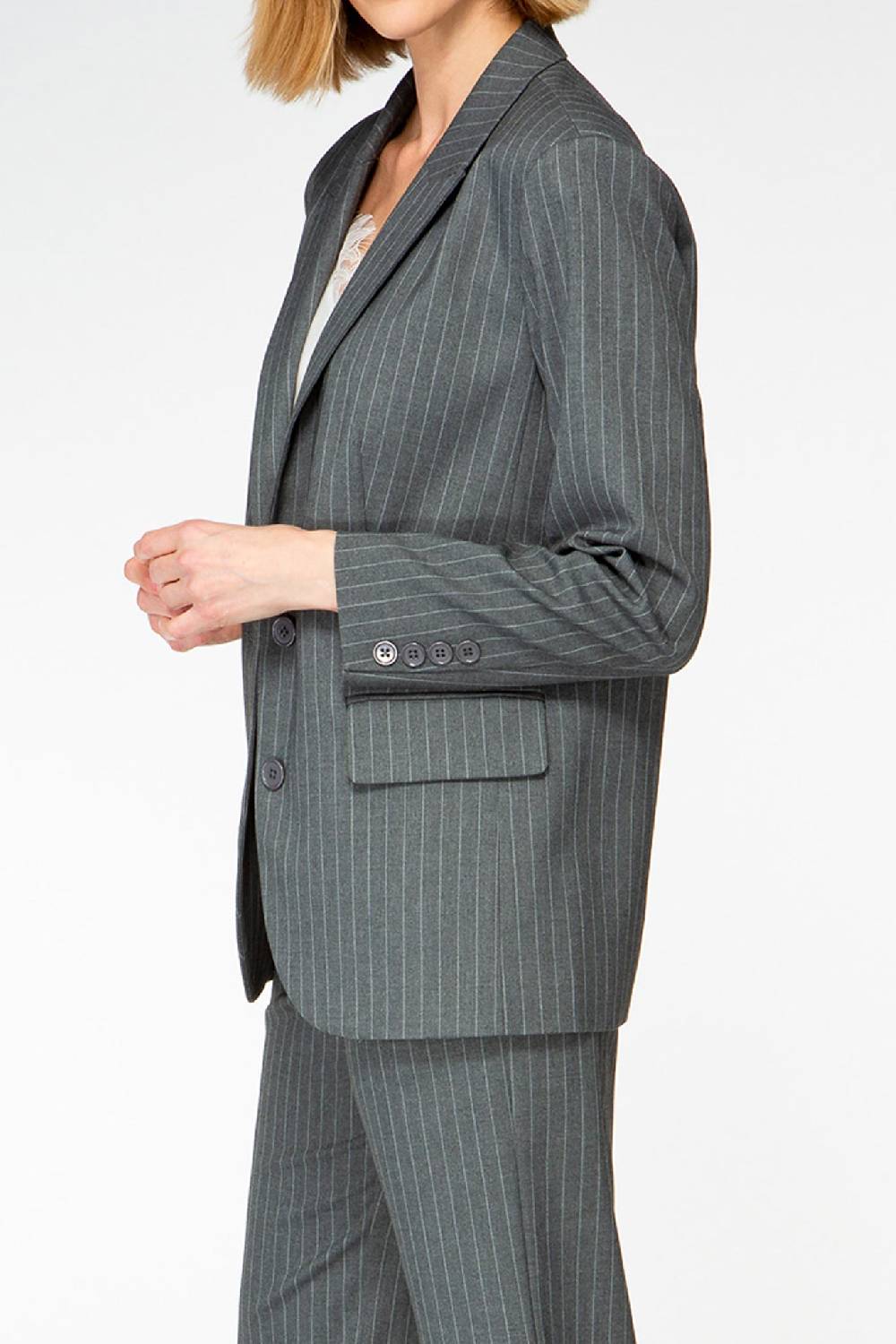 IVI GmbH PINSTRIPE Klassischer Blazer graphit Bis zu 50% Rabatt