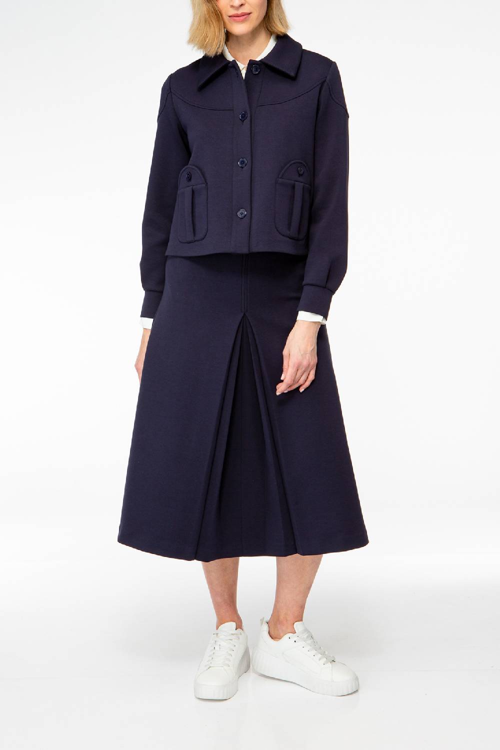 IVI GmbH SOLID JERSEY Kurze Jacke im Boxy Fit navy Online