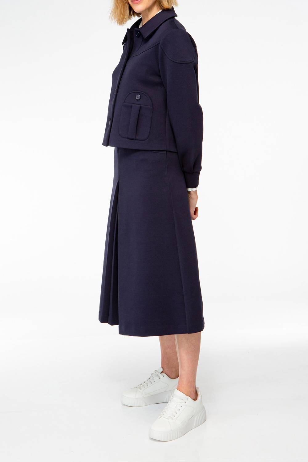 IVI GmbH SOLID JERSEY Kurze Jacke im Boxy Fit navy Online