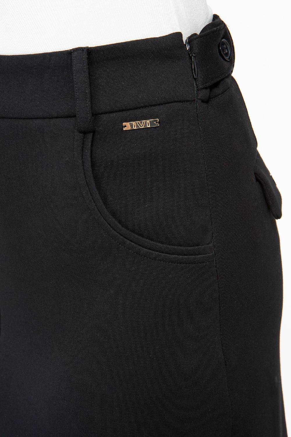 IVI GmbH SOLID JERSEY Midirock mit Kellerfalte schwarz Schlussverkauf
