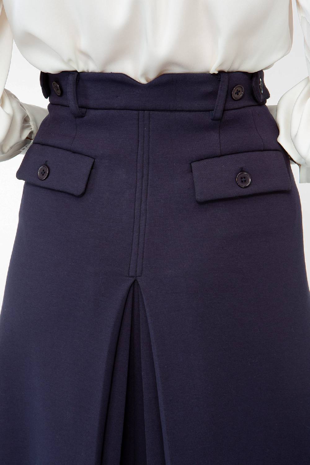 IVI GmbH SOLID JERSEY Midirock mit Kellerfalte navy Günstiger Verkauf
